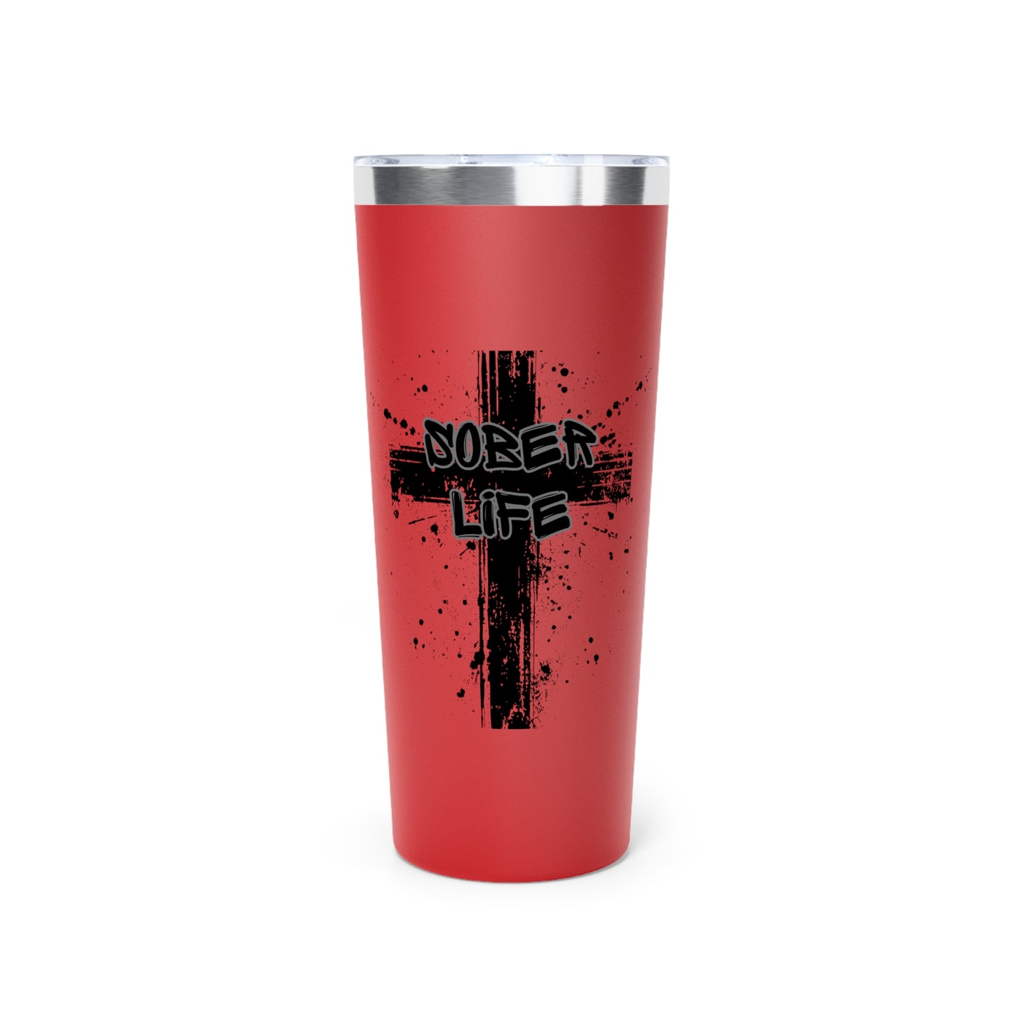 Sober Life Splatter Cross Tumbler