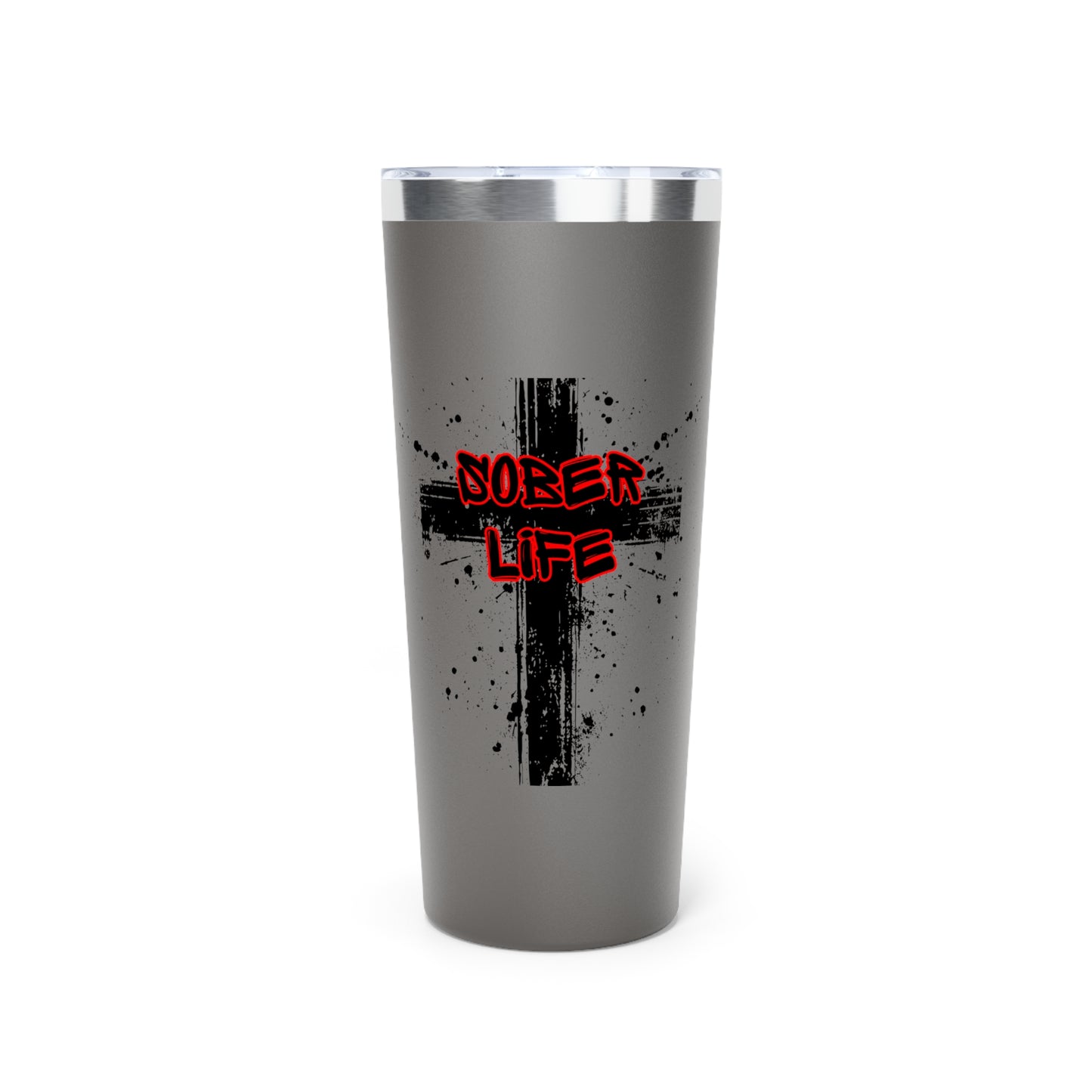 Sober Life Splatter Cross Tumbler