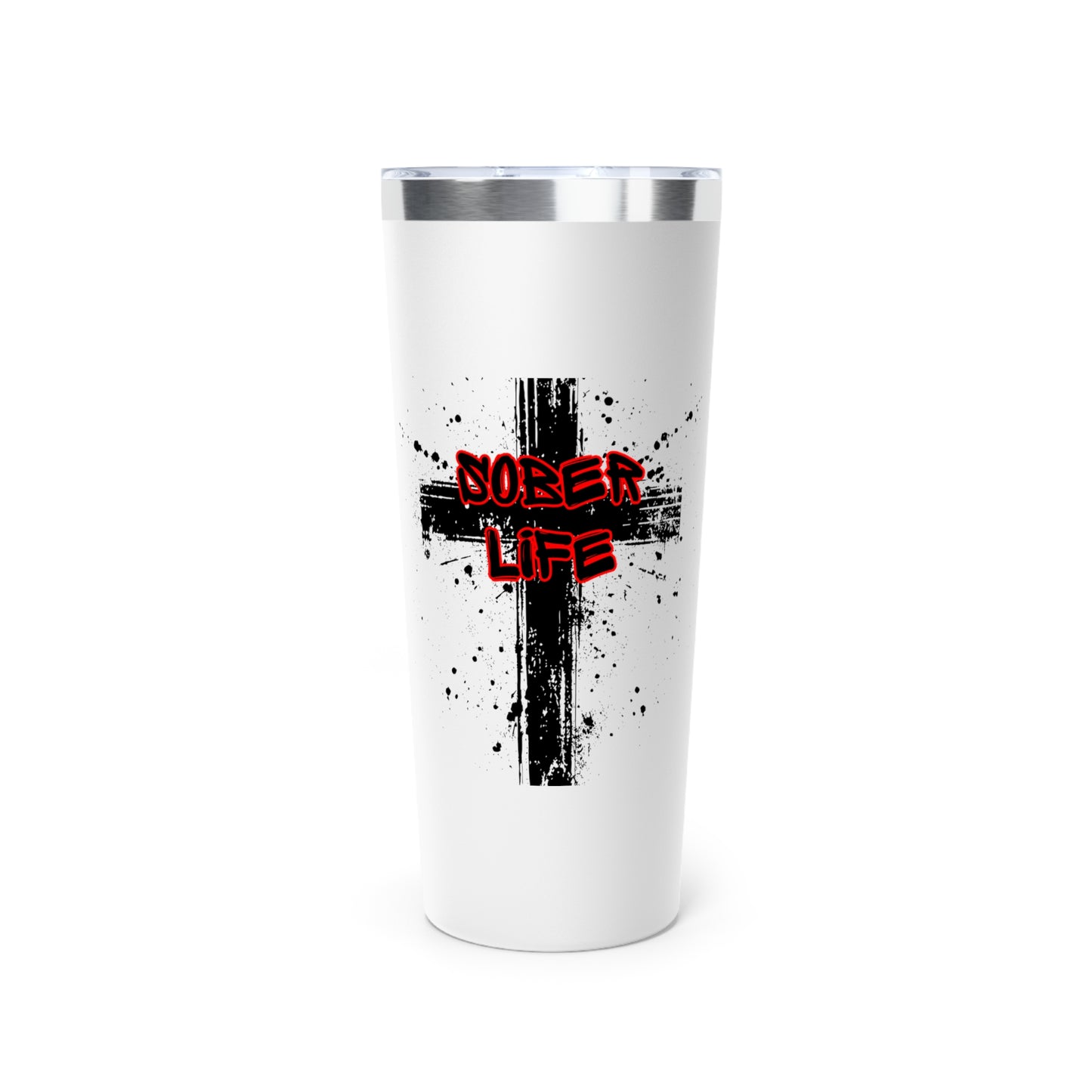 Sober Life Splatter Cross Tumbler