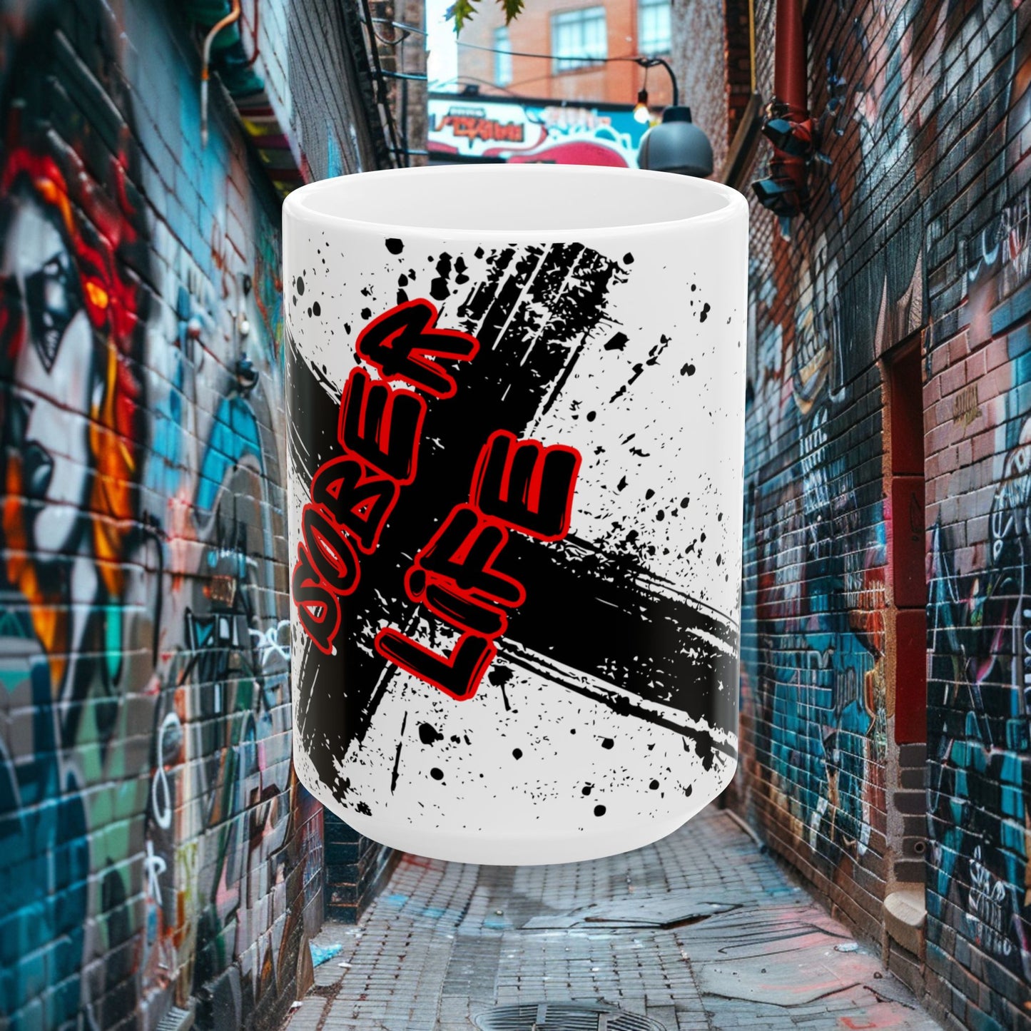 Sober Life Cross Ceramic Mug