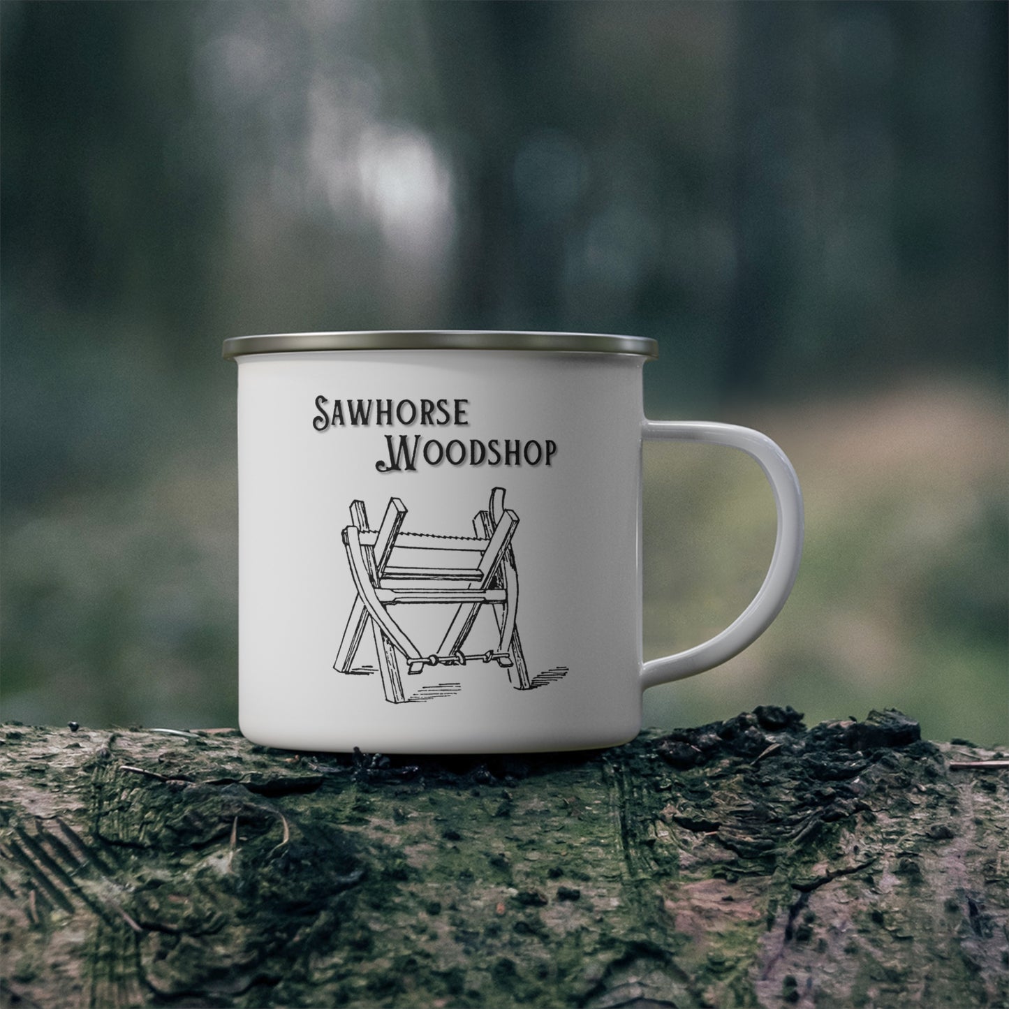 Sawhorse Woodshop Camp Mug