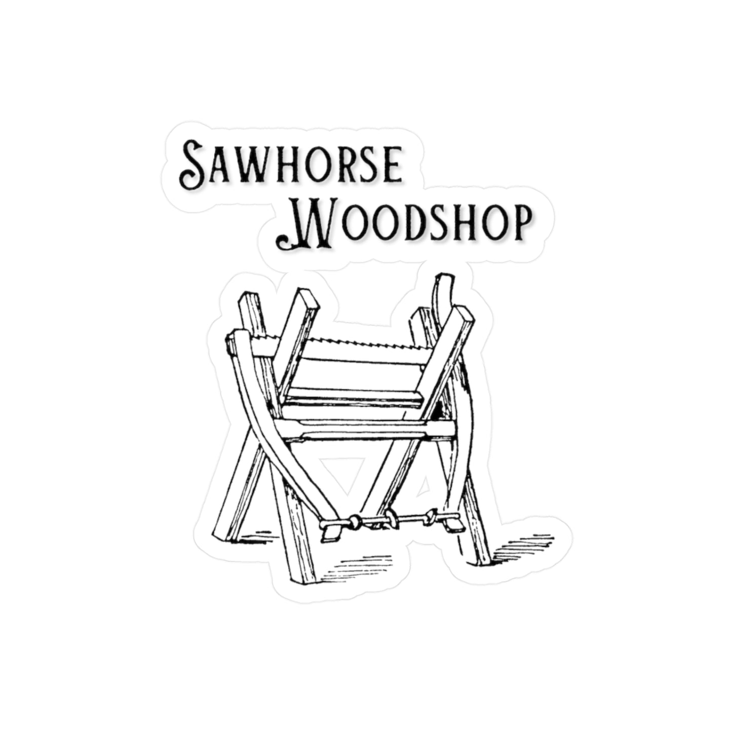 Sawhorse Woodshop Vinyl Decals