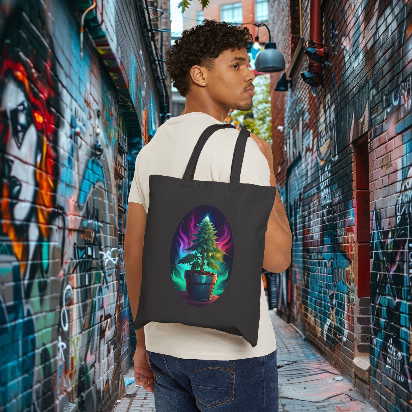 Northern Lights Canvas Tote